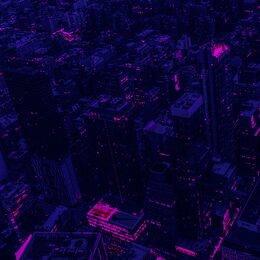 Обои с темными, фиолетовым, зданией, городом, видом сверху, темным - скачать