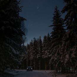 Обои с ночью, темными, темным, зимой, автомобилем, дорогой - скачать