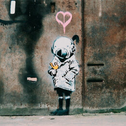 Обои с любовь, птицами, граффити, сердце, художественными - скачать