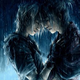 Обои с аниме, дождь, парой, любовь - скачать