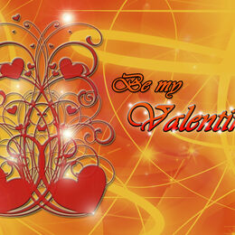 Обои с праздничными, любовь, оранжевым цвет), денью святого валентиной, сердце - скачать
