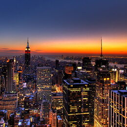 Обои с городой, нью йорком, манхэттеном, ночью, сделано человекомом - скачать
