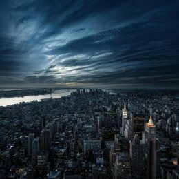 Обои с небо, городой, манхэттеном, нью йорком, ночью, городом, сделано человекомом - скачать