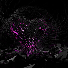 Обои с художественными, пурпурным, 3d, графикой, сердце, чёрным - скачать