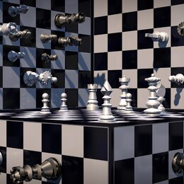 Обои с шахматами, чёрно белим, 3d, играми - скачать