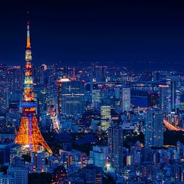 Обои с городой, токио, городскоем пейзажем, японией, светом, сделано человекомом, ночью, токийской башней, городом - скачать