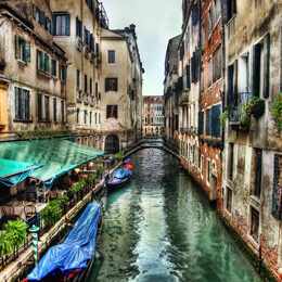 Обои с венецией, домом, городой, зданими, городом, hdr, италией, каналом, сделано человекомом, рестораном - скачать