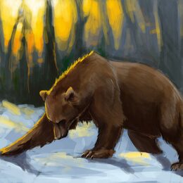 Обои с медведь, артом, красочным, снегом - скачать